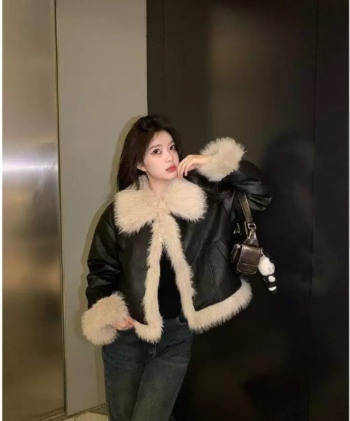 gossip!ロサンゼルス ムートンコート ボアコート Y2K ファー フェイク