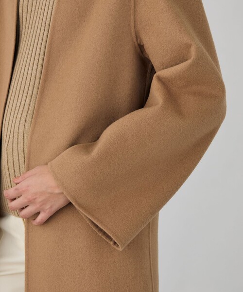 DES PRES（デプレ） ノーカラーコート コート ライトダブルフェイス