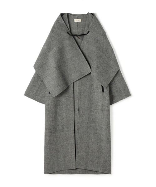 DES PRES（デプレ） ノーカラーコート コート ライトダブルフェイス