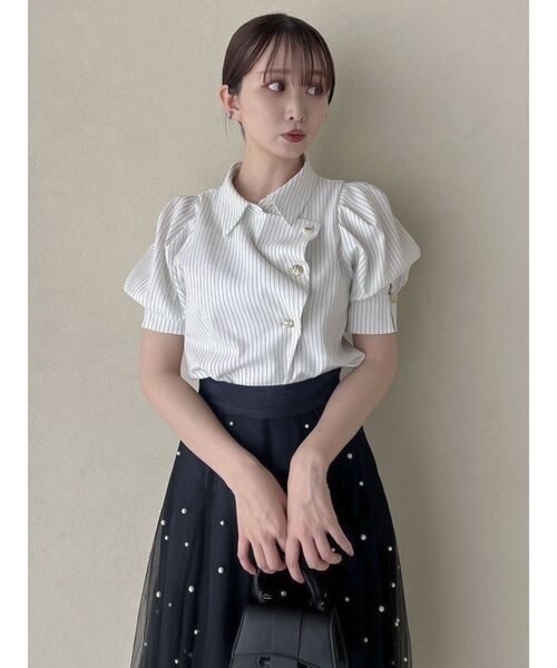 dazzlin（ダズリン） ブラウス シャツ マルチボタンデザインブラウス