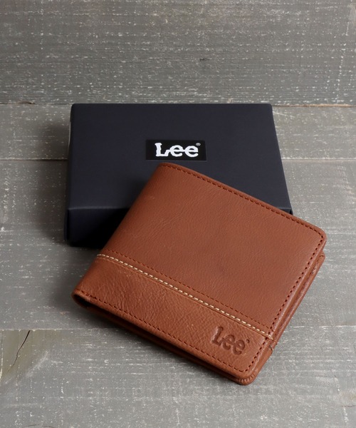Lee（リー） 財布 レザー ロゴ ステッチ 2つ折りウォレット 二つ折り