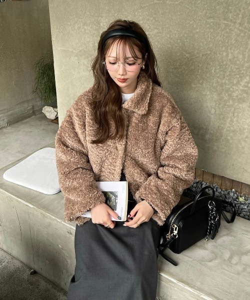 La-gemme（ラジェム） ブルゾン アウター ボアジャケット レディース