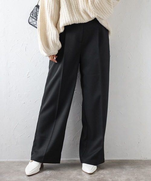 Bonjour Sagan（ボンジュールサガン） スラックス パンツ タック