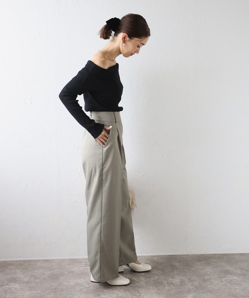 Bonjour Sagan（ボンジュールサガン） スラックス パンツ タック