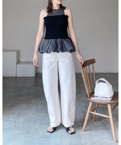 She's Closet キャミソール シャーリングラメベアトップブラカップ付き