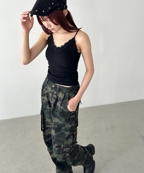 Bamm カーゴパンツ 迷彩柄ミリタリーカーゴパンツ レディース