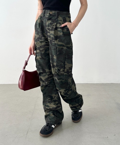 Bamm カーゴパンツ 迷彩柄ミリタリーカーゴパンツ レディース
