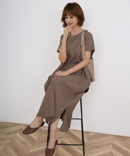 ワンピース シンプル半袖カットソーワンピース : ZOZOTOWN Yahoo!店