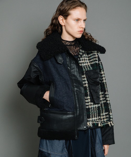 AULA AILA（アウラ アイラ） ブルゾン アウター ツイードデニム