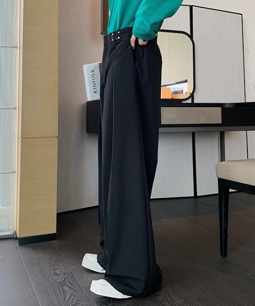 link lot スラックス ウエストフック調整ワイドスラックス 変形