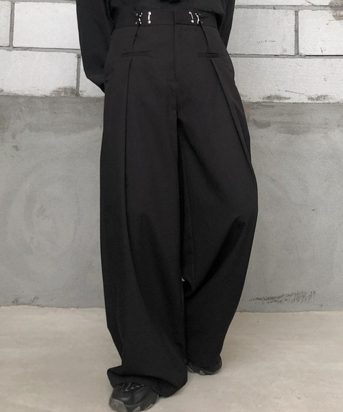 link lot スラックス ウエストフック調整ワイドスラックス 変形