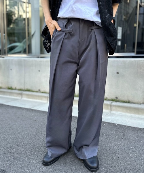 link lot スラックス ウエストフック調整ワイドスラックス 変形