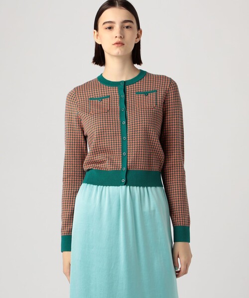 CABaN（キャバン） カーディガン コットンカシミヤ ギンガムチェック