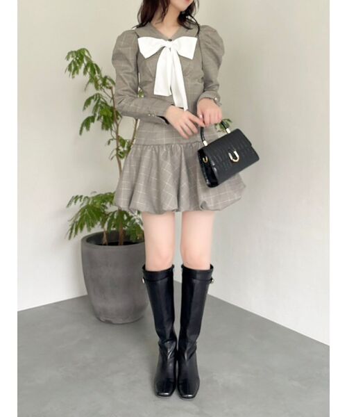 dazzlin（ダズリン） ワンピース バルーンチェックミニワンピース