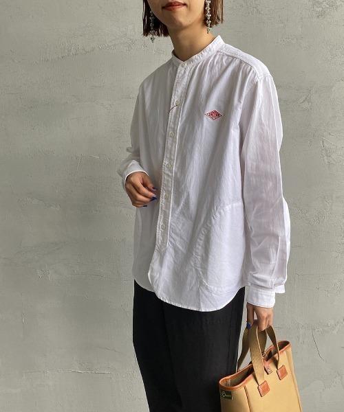 Danton（ダントン） シャツ ブラウス バンドカラー オックスフォード
