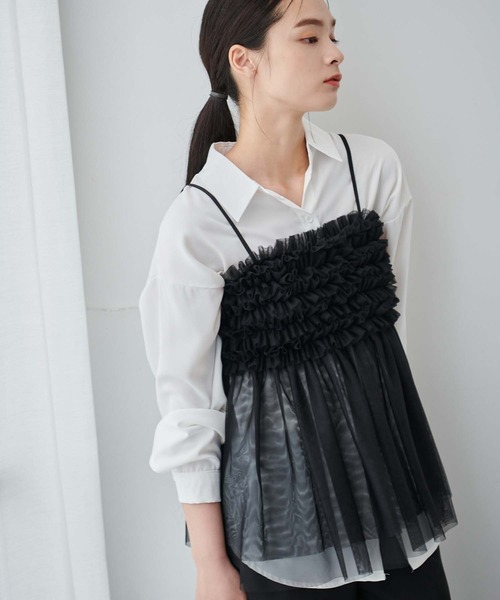 fifth（フィフス） キャミソール マイクロチュールフリルキャミ