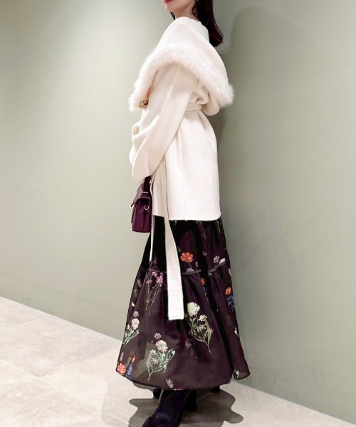 SNIDEL（スナイデル） コート アウター ファーフードニットコート