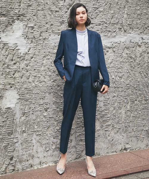 セットアップ 「自宅で洗える」 ノーカラージャケット＆テーパード