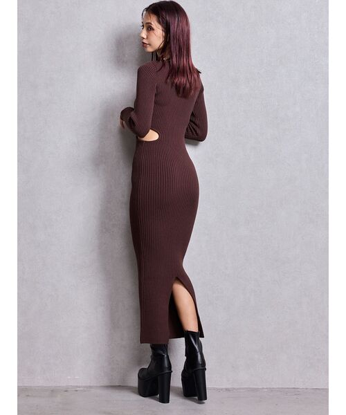 GYDA（ジェイダ） ワンピース LONG SLEEVE SIDE OPEN ニットワンピース
