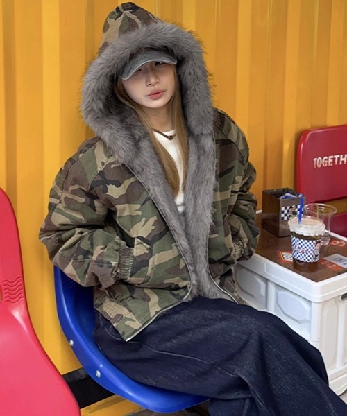 Ressaca（レサーカ） ブルゾン アウター オーバーサイズカモフラージュ