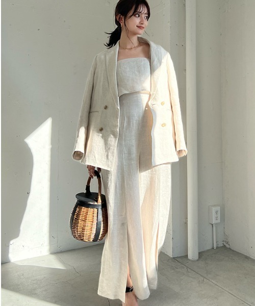 anuans（アニュアンス） オールインワン ヘリンボーンリネンベアワイド