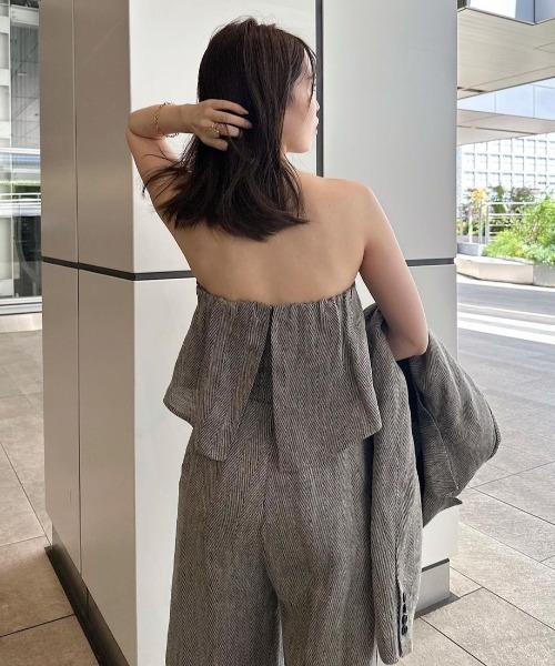 anuans（アニュアンス） オールインワン ヘリンボーンリネンベアワイド