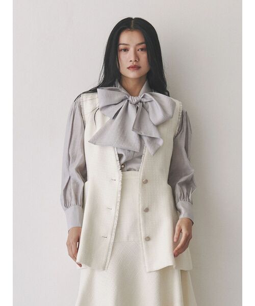 TONAL（トーナル） ベスト ジレ ツイードペプラムジレ レディース