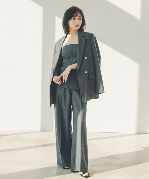 anuans（アニュアンス） パンツ スプリングウールワイドパンツ