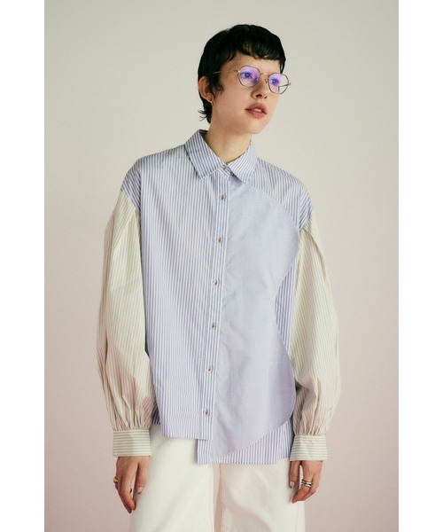 HeRIN.CYE ブラウス シャツ Wave motif big shirt ウェーブモチーフ