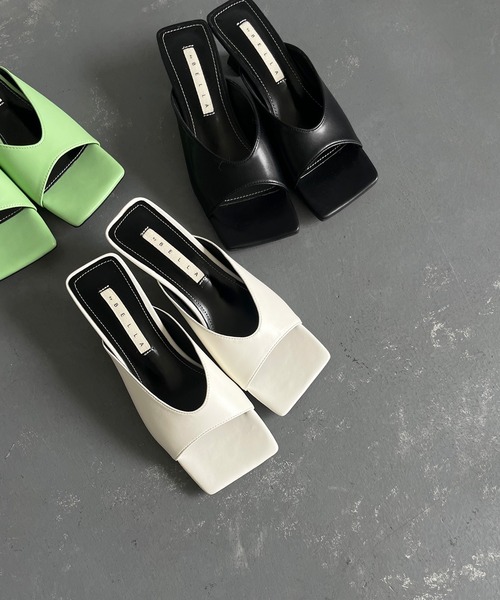 cheriella サンダル 「cheriella」ワイドスクエアミュールサンダル