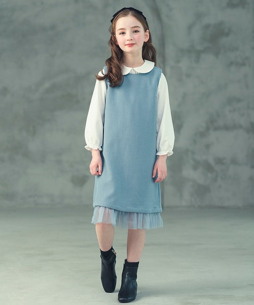 DRESCCO（ドレスコ） ワンピース ブルーグレーワッフルノースリーブ