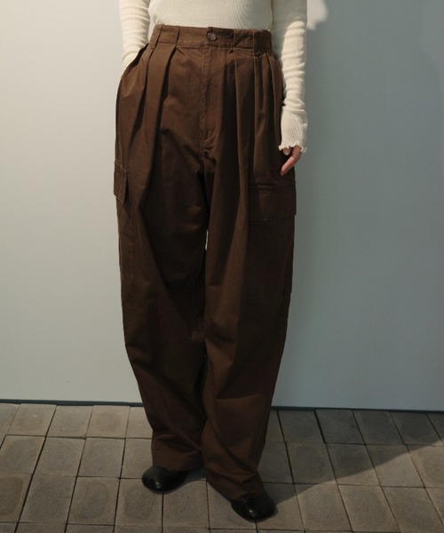 CLANE（クラネ） パンツ CLANE WIDE TUCK WORK PANTS レディース