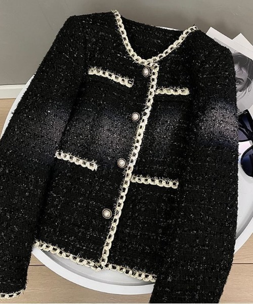 ジャケット ノーカラージャケット 「韓国オンニコーデに」ノーカラー