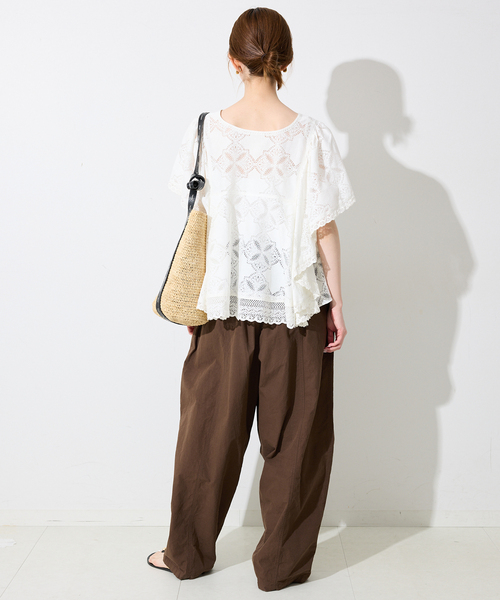 SLOBE IENA（スローブイエナ） ブラウス シャツ レースフリルVネック