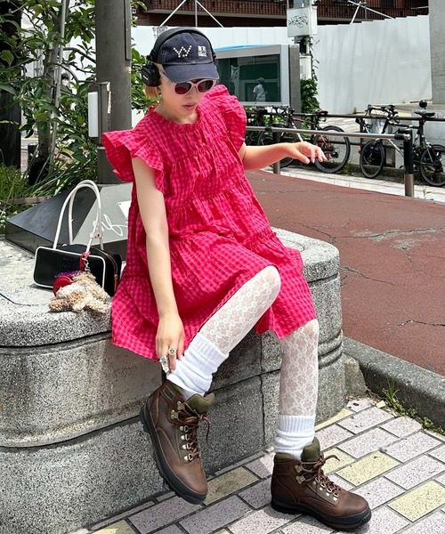 Alley Tokyo ワンピース ギンガムフリルティアードミニワンピ