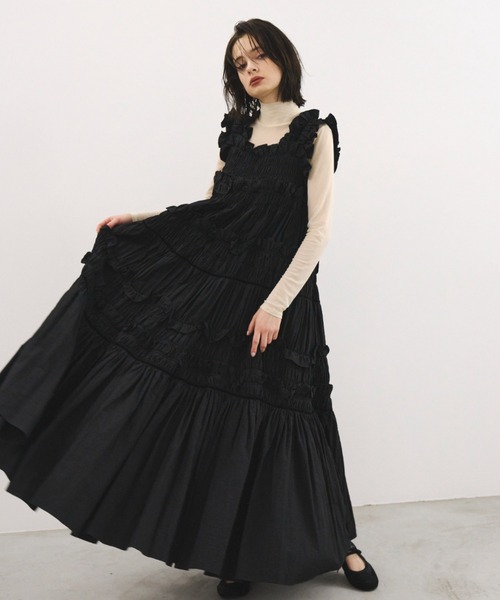 PERNA（ペルナ） ワンピース ギャザーキャミフリルワンピース