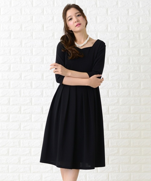 Lace Ladies（レースレディース） ドレス 七分袖フレアスカラップ