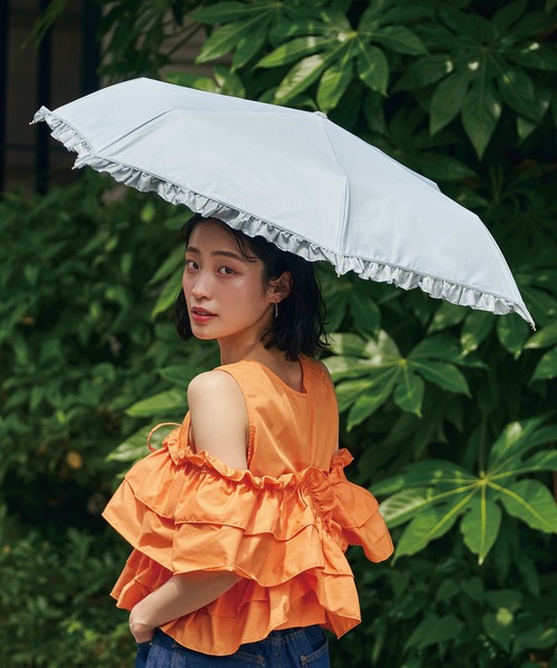 Wpc. 折りたたみ傘 完全遮光 クラシックフリル ミニ 晴雨兼用 日傘