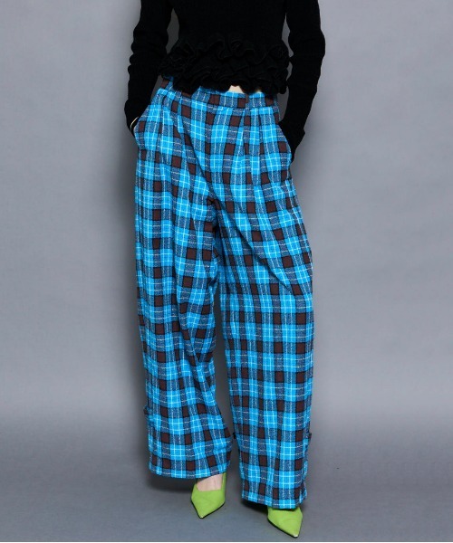 MAISON SPECIAL（メゾンスペシャル） パンツ Loop Yarn Plaid Two-tuck