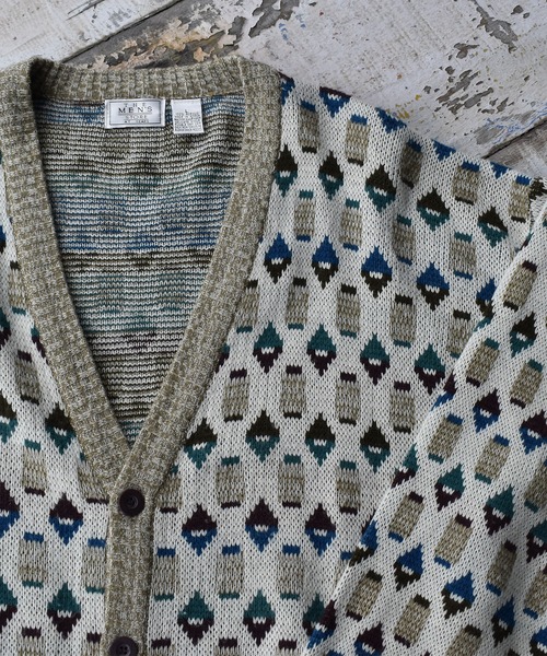 VINTAGE カーディガン 「ヴィンテージ古着」90's SEARS/シアーズ 総柄