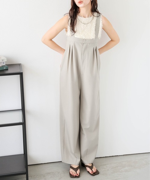 Lajour サロペット オーバーオール 「日本製」タックデザイン