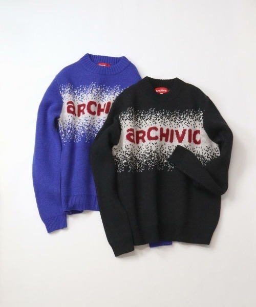 archivio（アルチビオ） ニット セーター ウール混3色ジャガード
