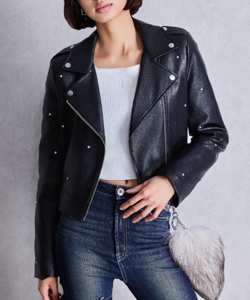 GYDA（ジェイダ） レザージャケット ライダース bijou フェイクレザー