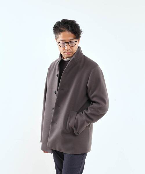 MEN'S MELROSE ステンカラーコート コート ジャージーメルトン