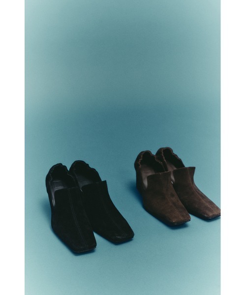 RIM.ARK パンプス Suede square toe heel スエードスクエアトゥヒール