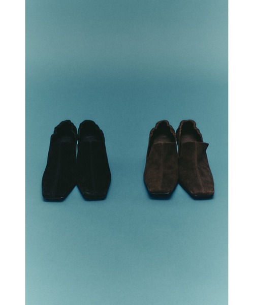 RIM.ARK パンプス Suede square toe heel スエードスクエアトゥヒール