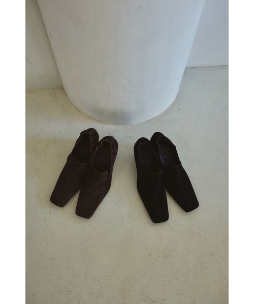 RIM.ARK パンプス Suede square toe heel スエードスクエアトゥヒール