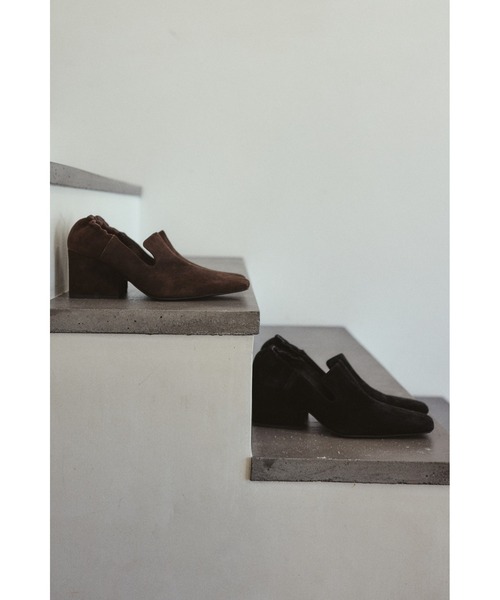 RIM.ARK パンプス Suede square toe heel スエードスクエアトゥヒール