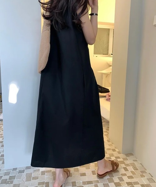 ワンピース ノースリーブタックロングワンピース : ZOZOTOWN Yahoo!店