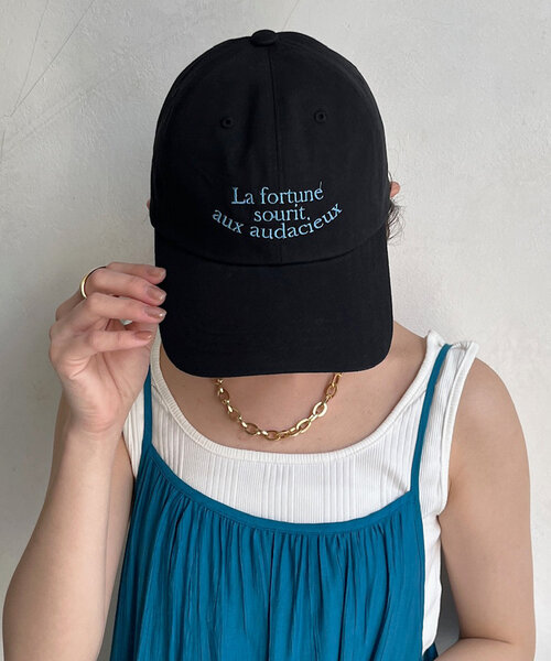 DouDou（ドゥドゥ） キャップ 帽子 3段刺繍ロゴキャップ レディース